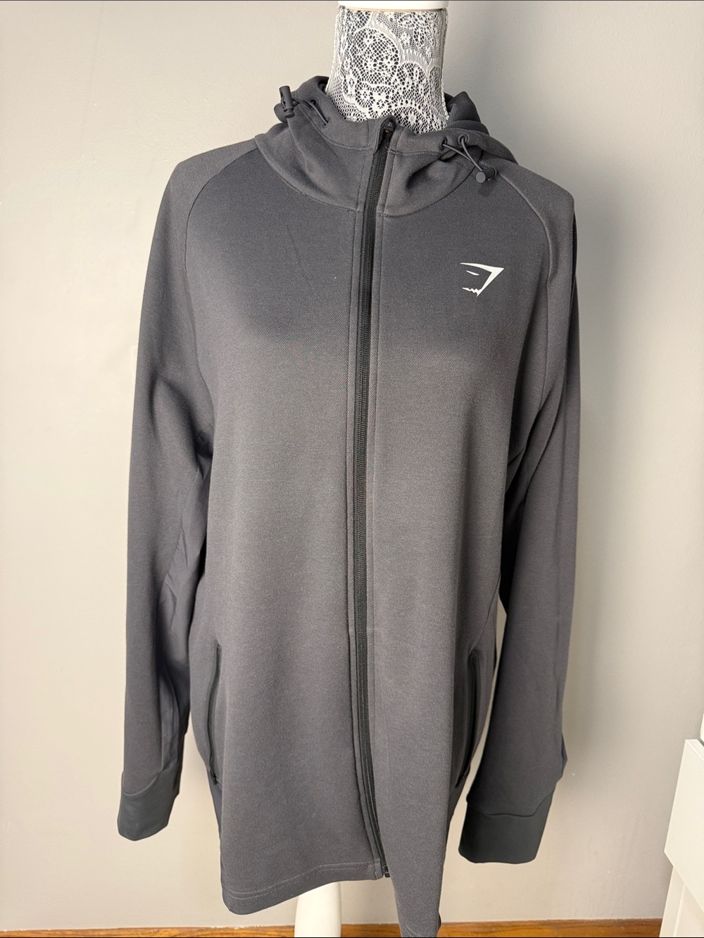 Gymshark Dark Gray Full-Zip Performance Hoodie